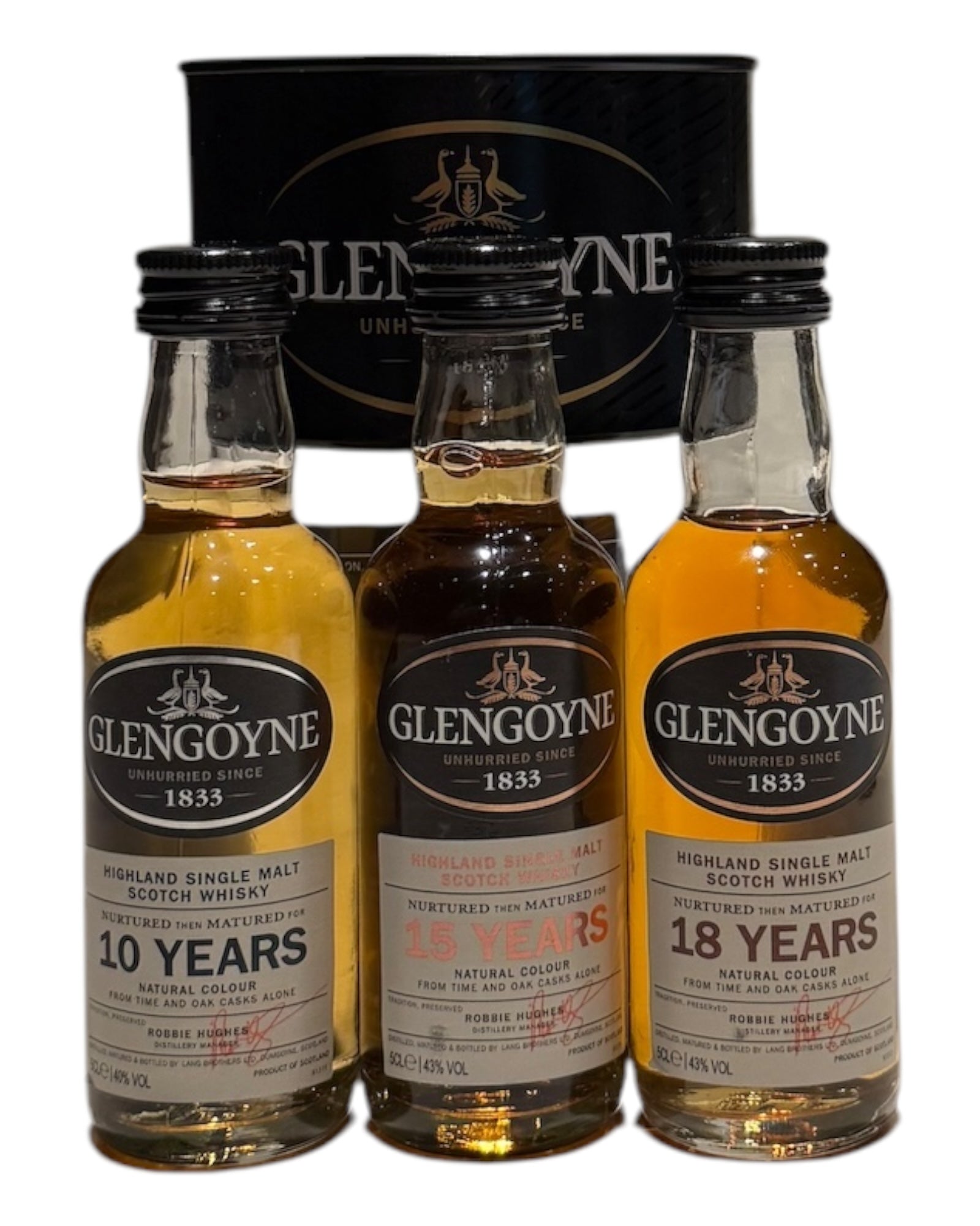 GlengoyneGiftPack10_15_18YearOld-3x5cl
