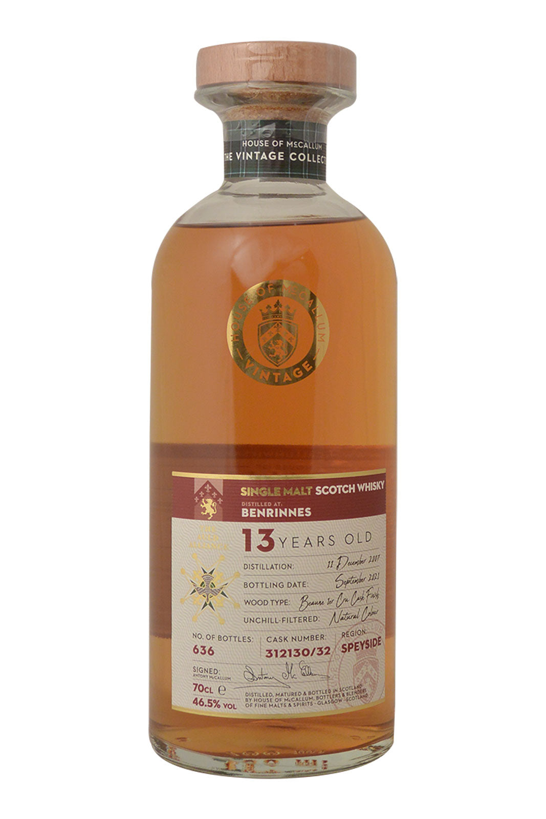 House of McCallum Benrinnes 13 Year Old Beaune 1er Cru Cask Finish