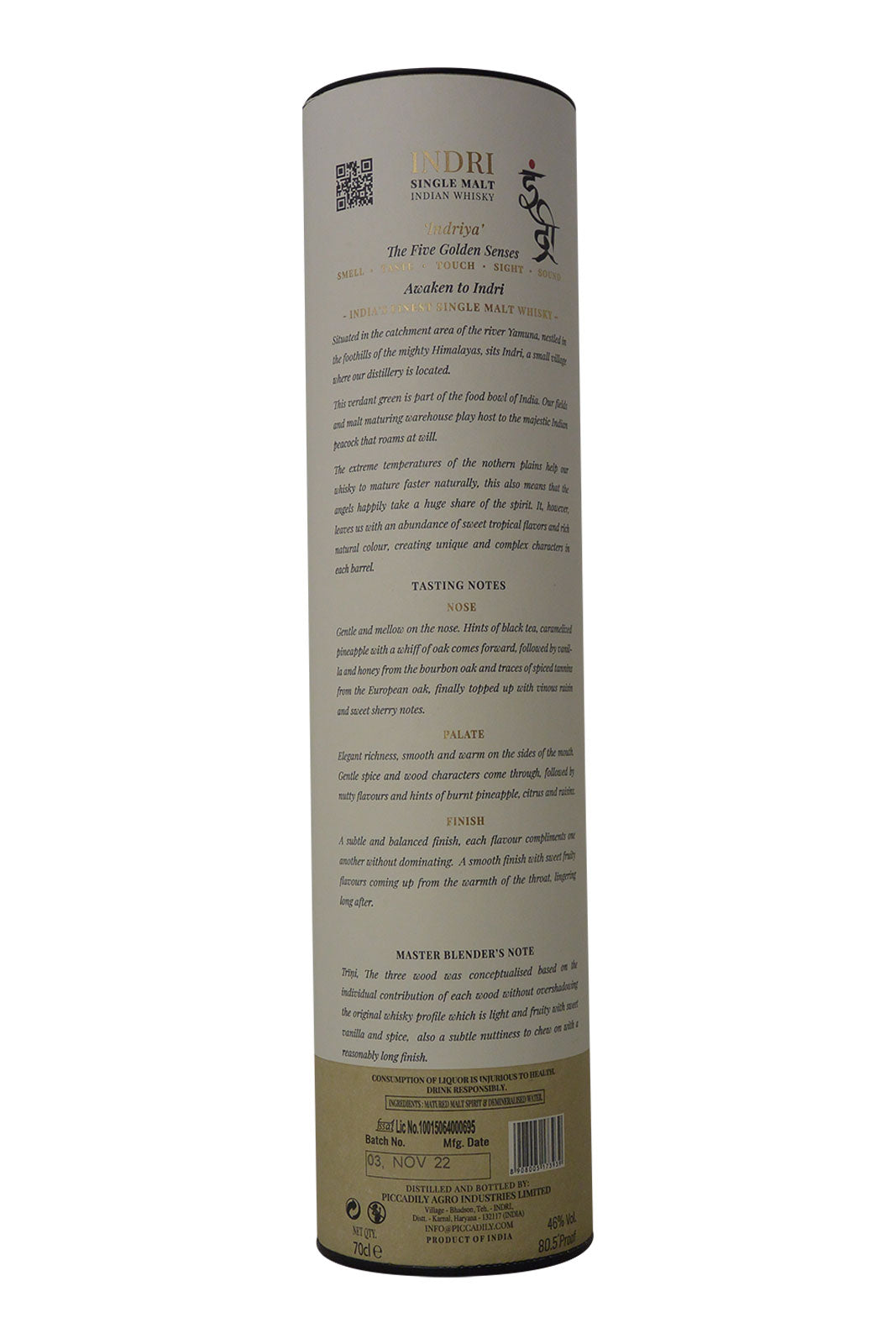 Indri Trini - The Three Wood Indian Single Malt Whisky