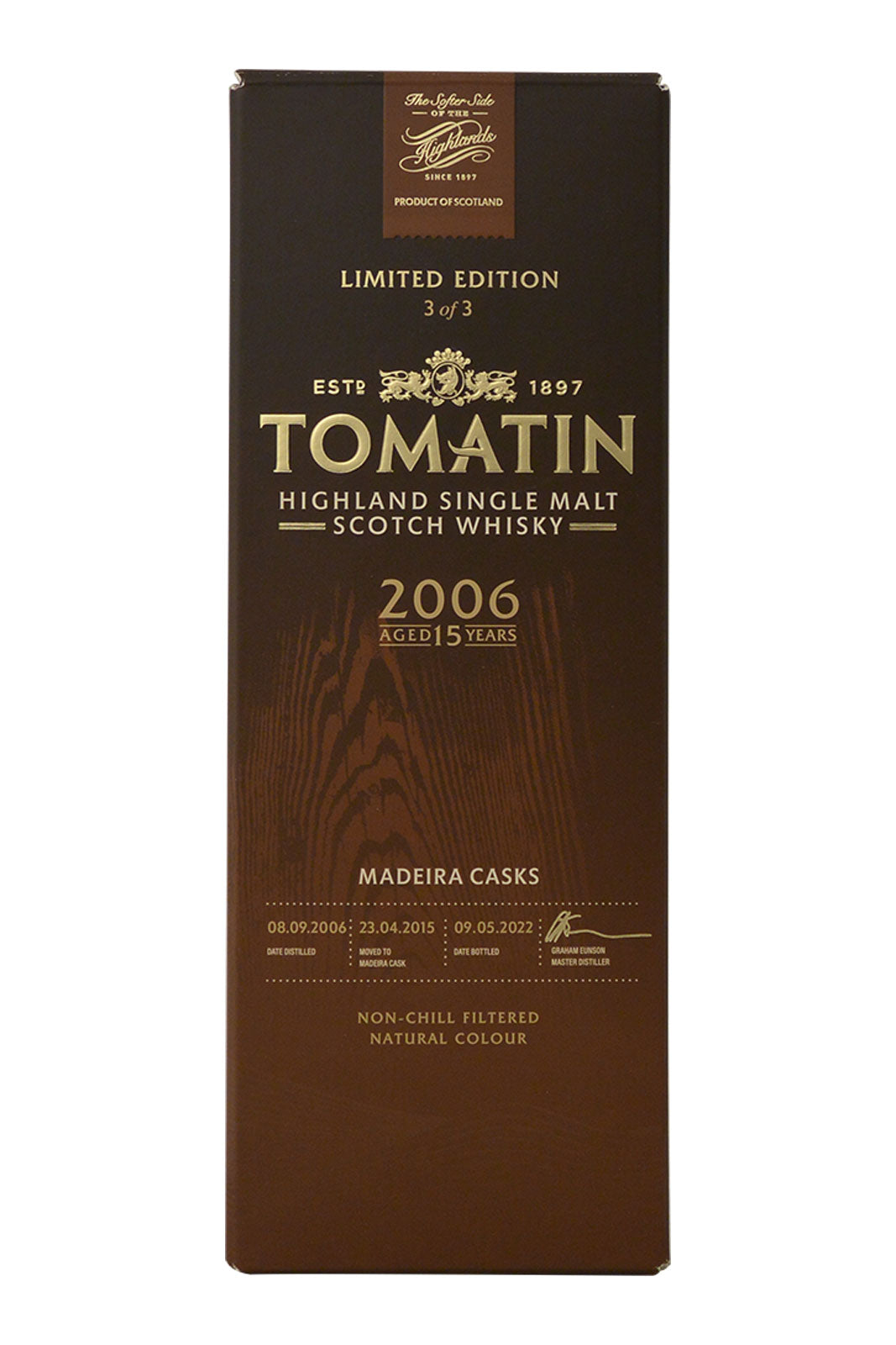 Tomatin 2006 Madeira Cask 15 Year Old