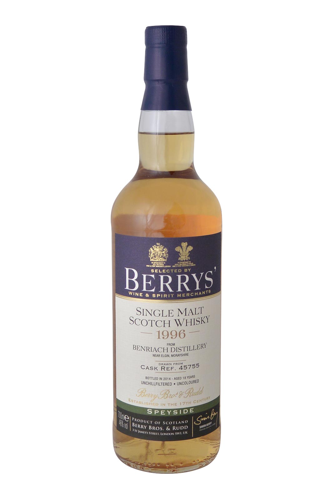 Benriach 1996 Cask Ref. 45755 Berry's