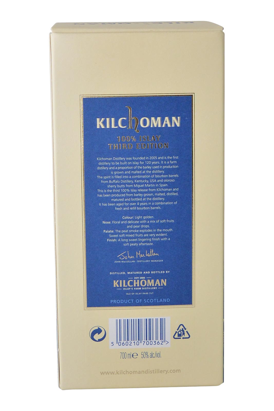 Kilchoman 100% Islay 3e édition