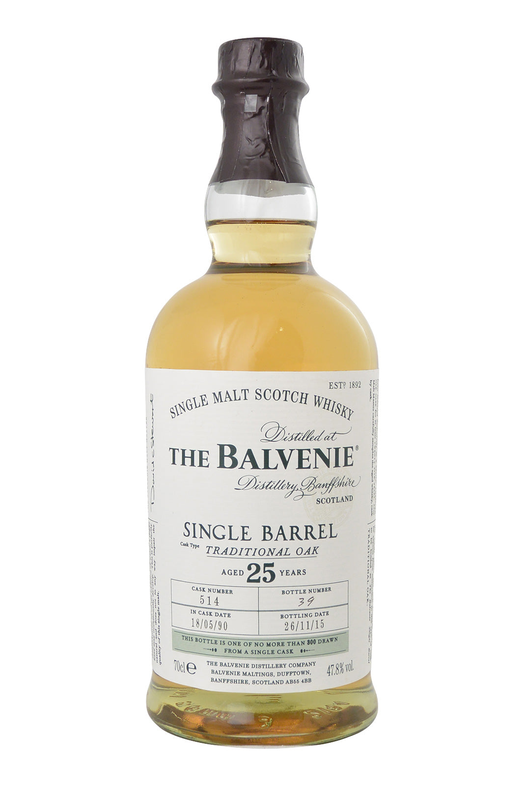 Balvenie 25 Year Old Single Barrel Traditional Oak