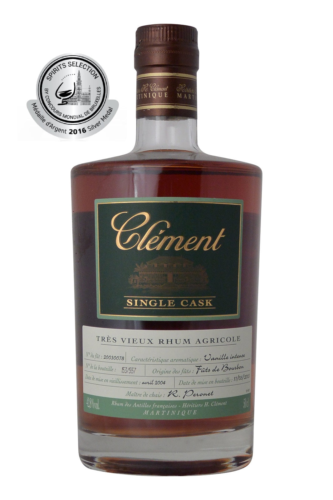 Clement Single Cask Rum 42.8% avril 2004 Vanille Intense