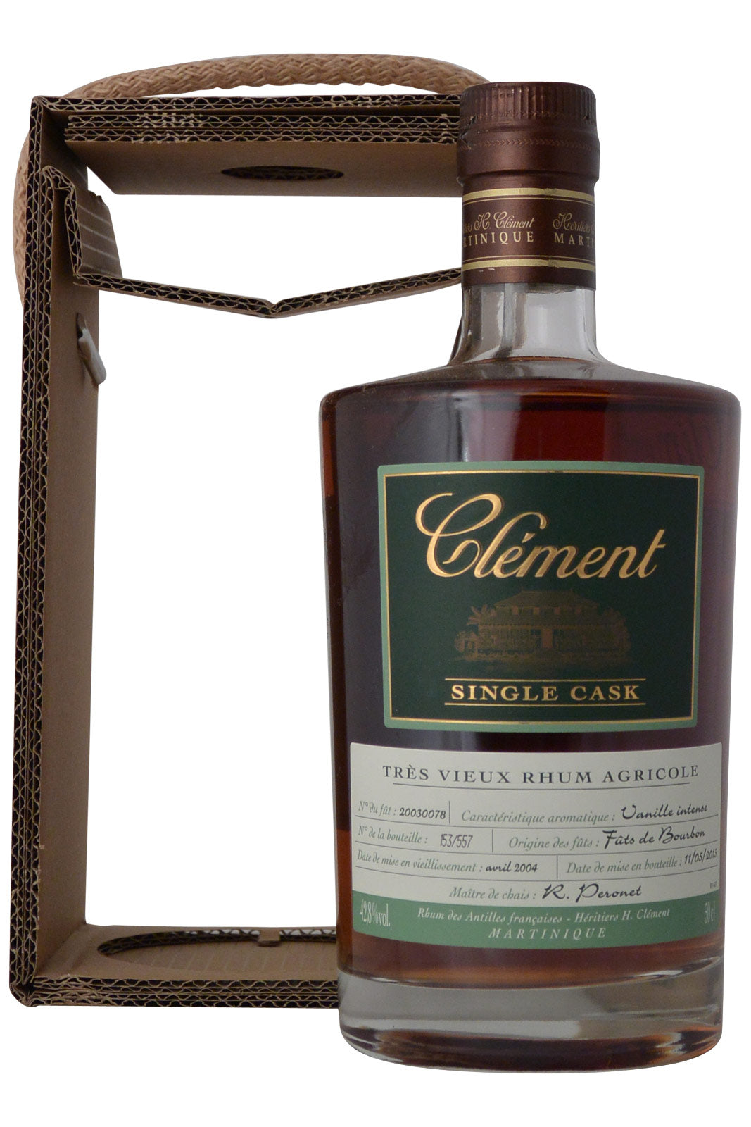 Clement Single Cask Rum 42.8% avril 2004 Vanille Intense