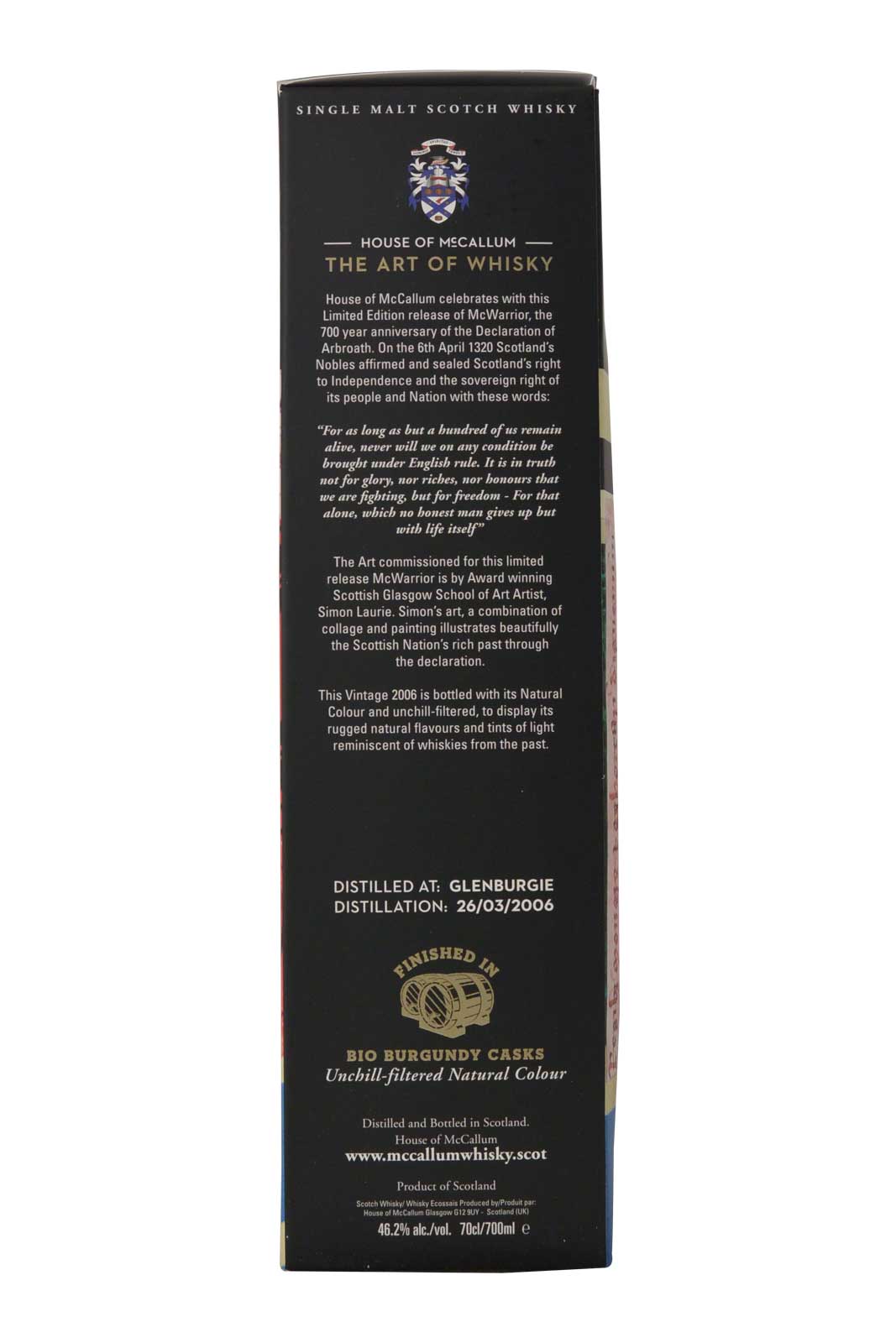 The Art of Whisky McWarrior Glenburgie 12 Year Old House of McCallum