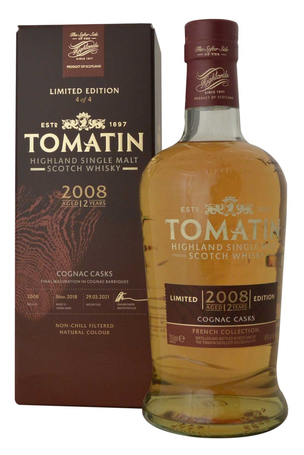 Tomatin 12 Year Old 2008 Cognac Cask Finish - French Collection