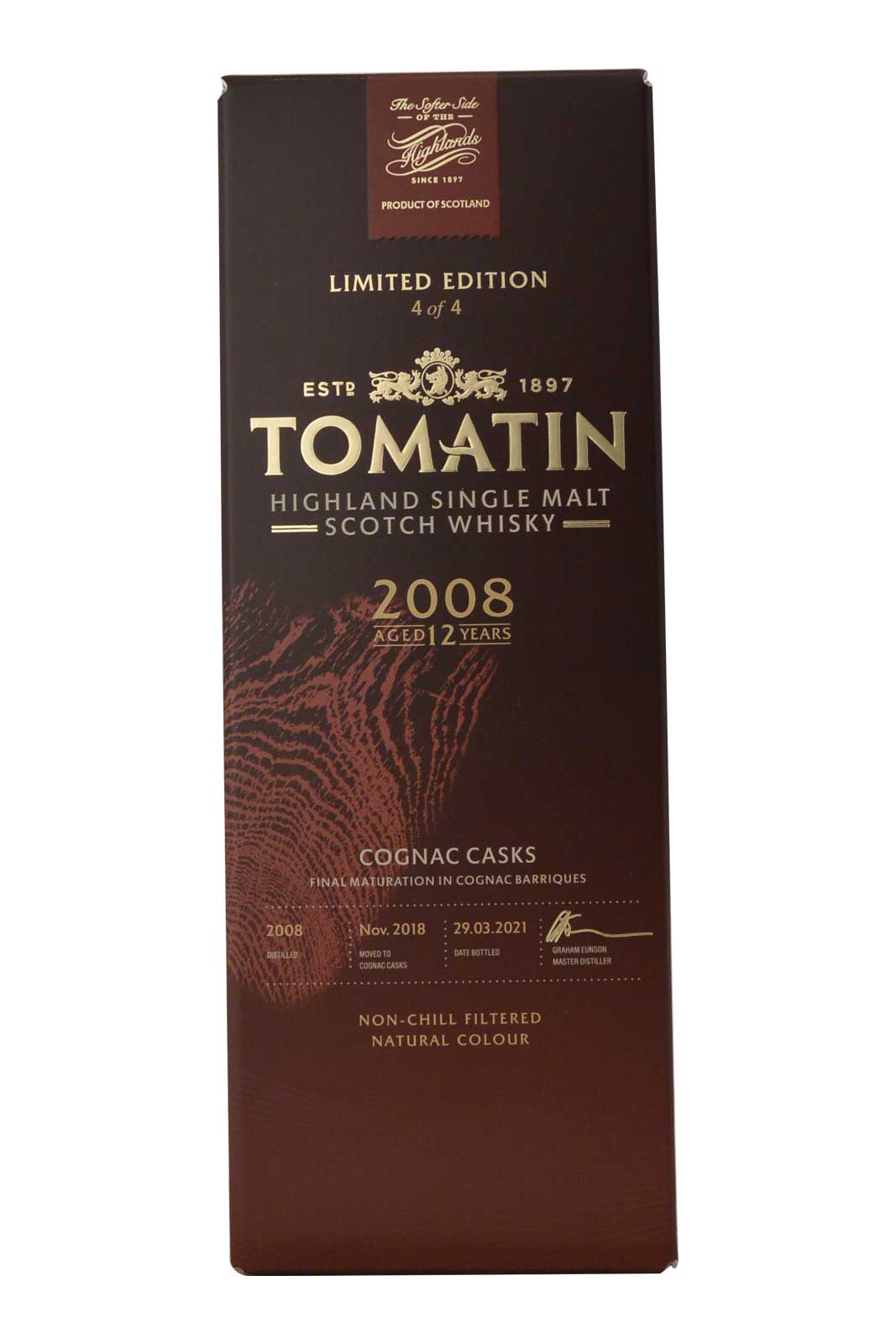 Tomatin 12 Year Old 2008 Cognac Cask Finish - French Collection