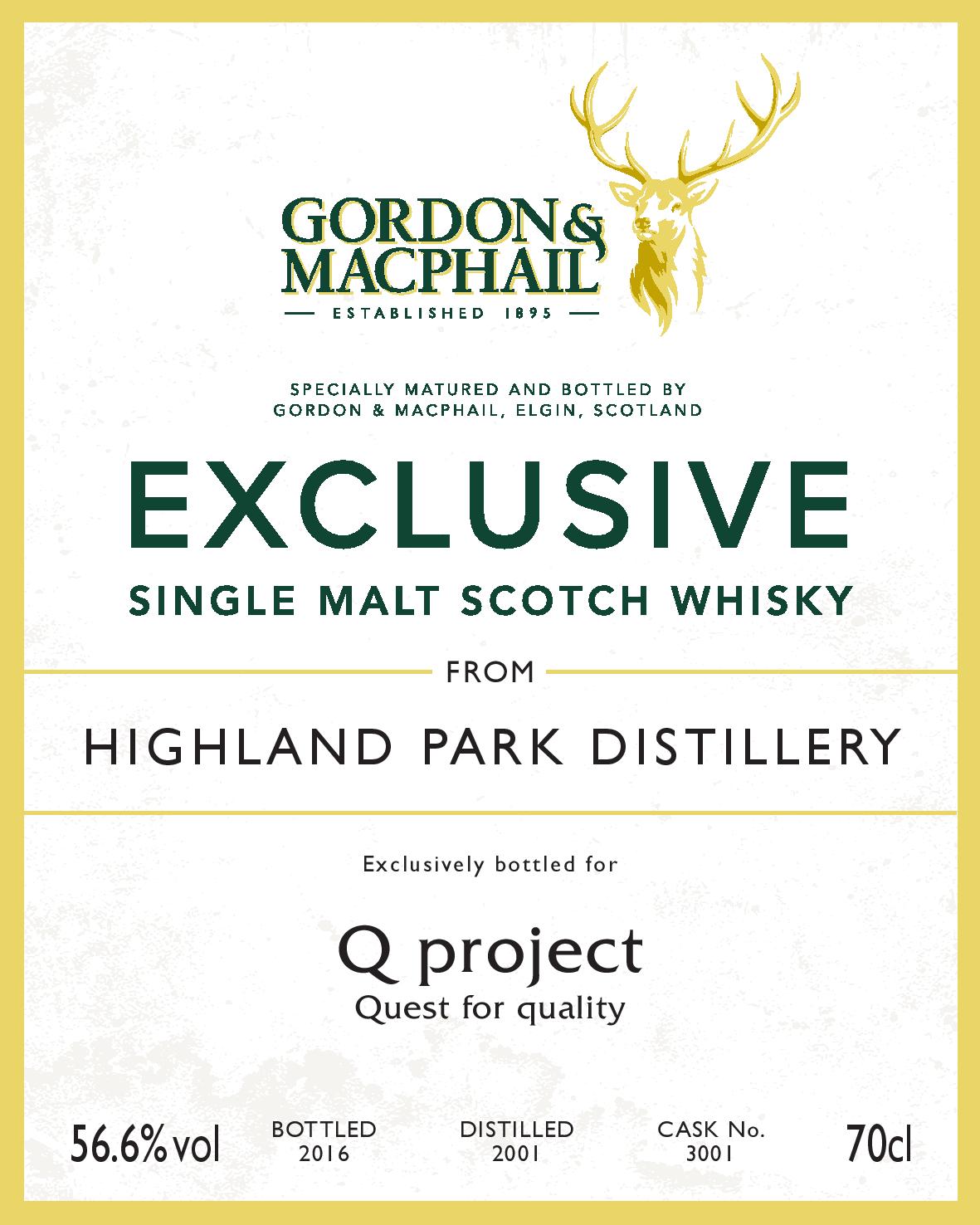 Highland Park Single Cask N°3001 Gordon & MacPhail
