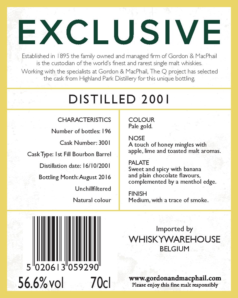 Highland Park Single Cask N°3001 Gordon & MacPhail