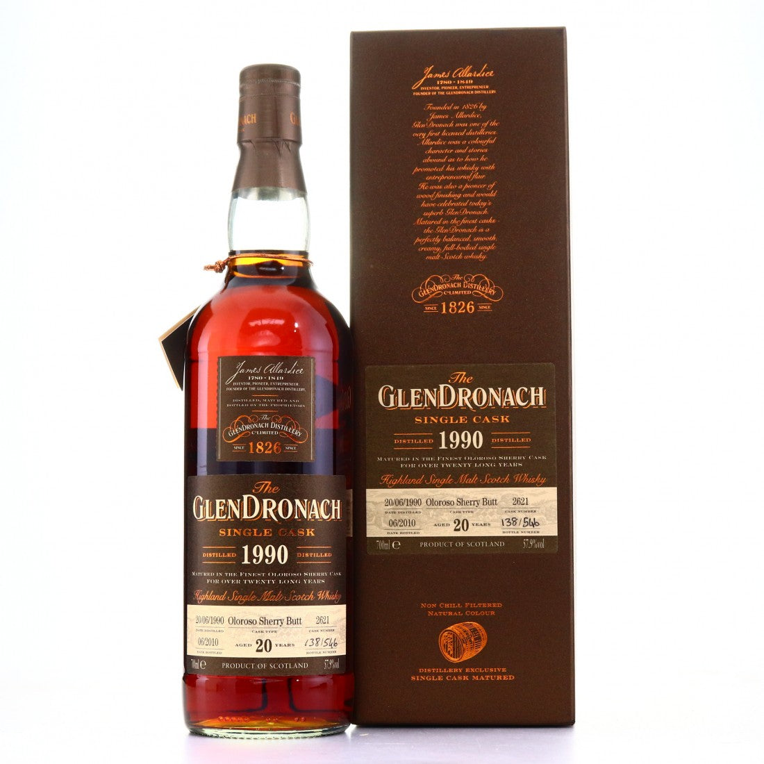 Glendronach1990 single cask 20 Year Old (n° 520/638)
