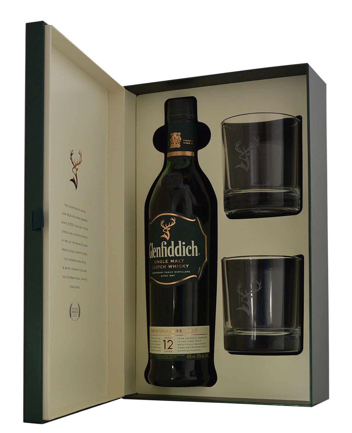 Glenfiddich 12 Year Old Giftbox + 2 Glasses