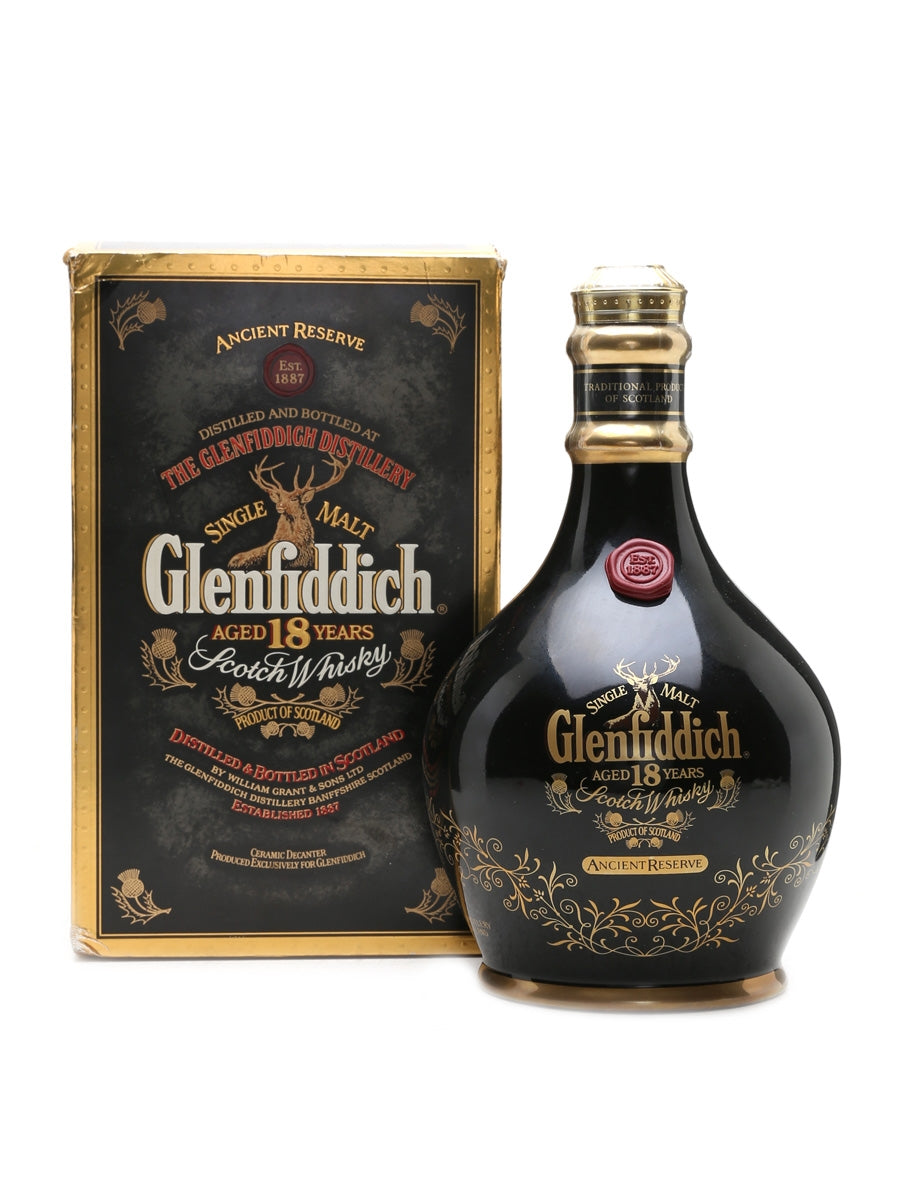 Glenfiddich 18 Year Old Ancient Reserve Black Ceramic Decanter