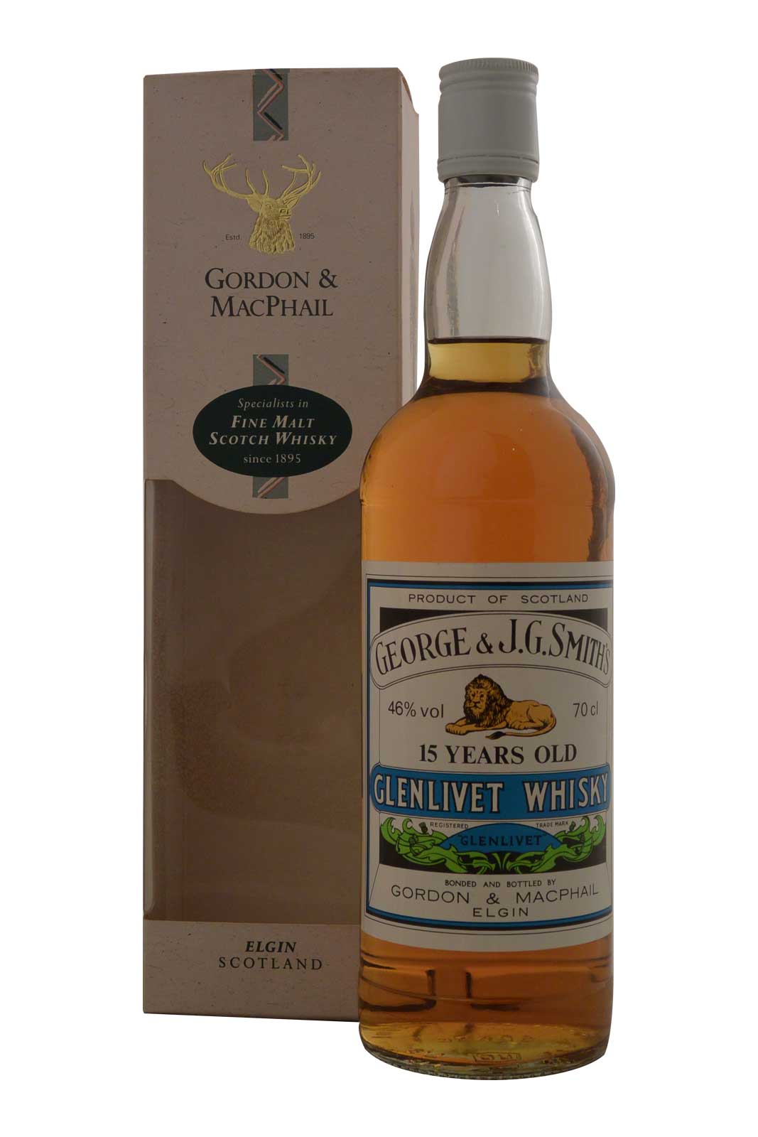 Glenlivet Whisky George & J.G.Smith's 15 Year Old Gordon & MacPhail (Blue)