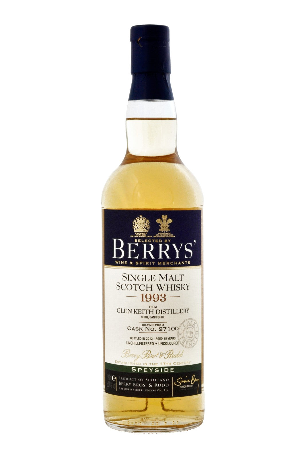 Glen Keith 1993 Cask Ref.  97100 Berry's