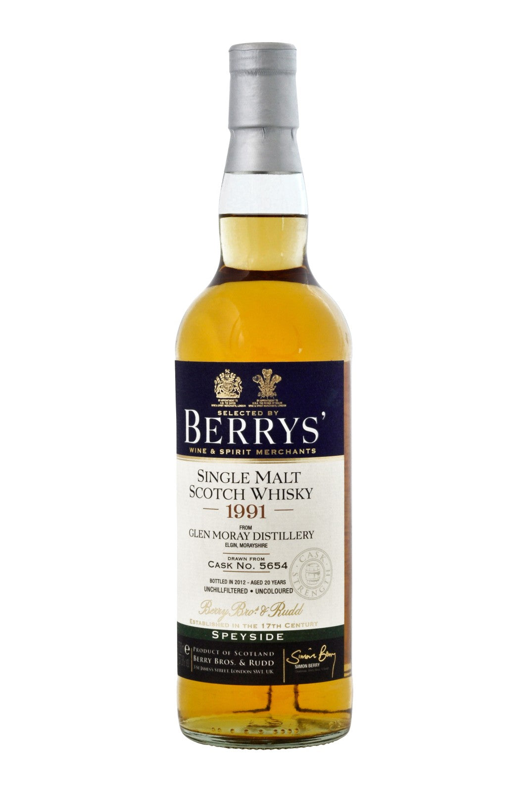 Glen Moray 1991 Cask Ref. 5654 Berry's