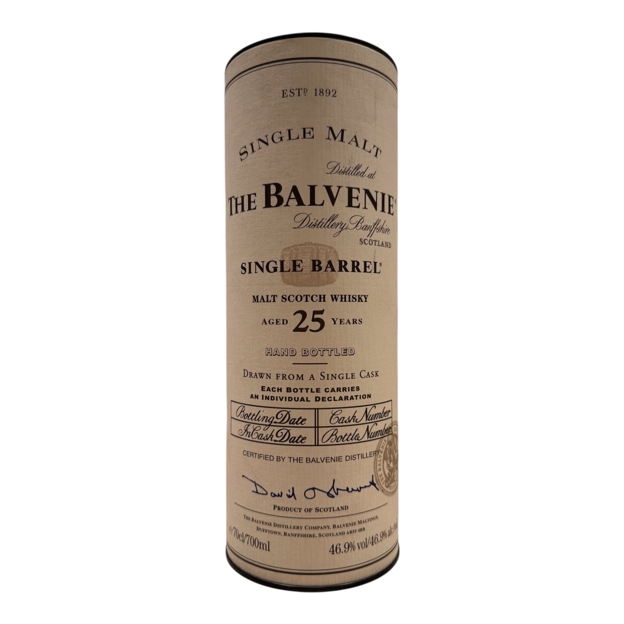 Balvenie Single Barrel 25 Year Old Cask 1974  n°15174 Bottle n°97