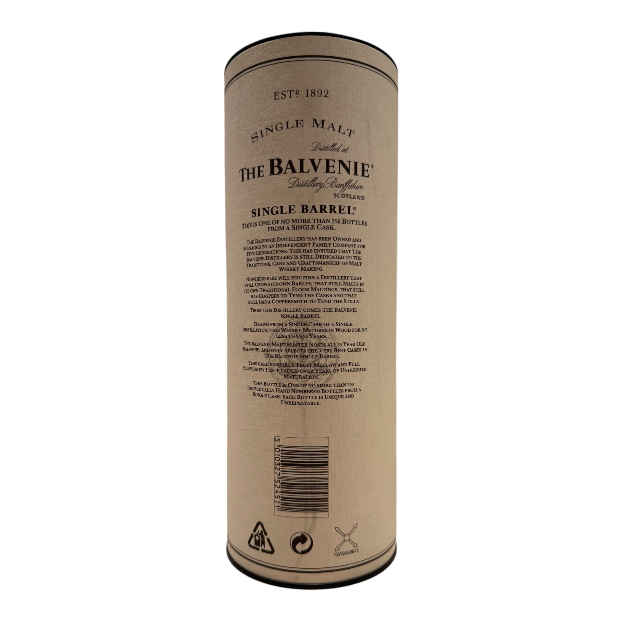 Balvenie Single Barrel 25 Year Old Cask 1974  n°15174 Bottle n°97