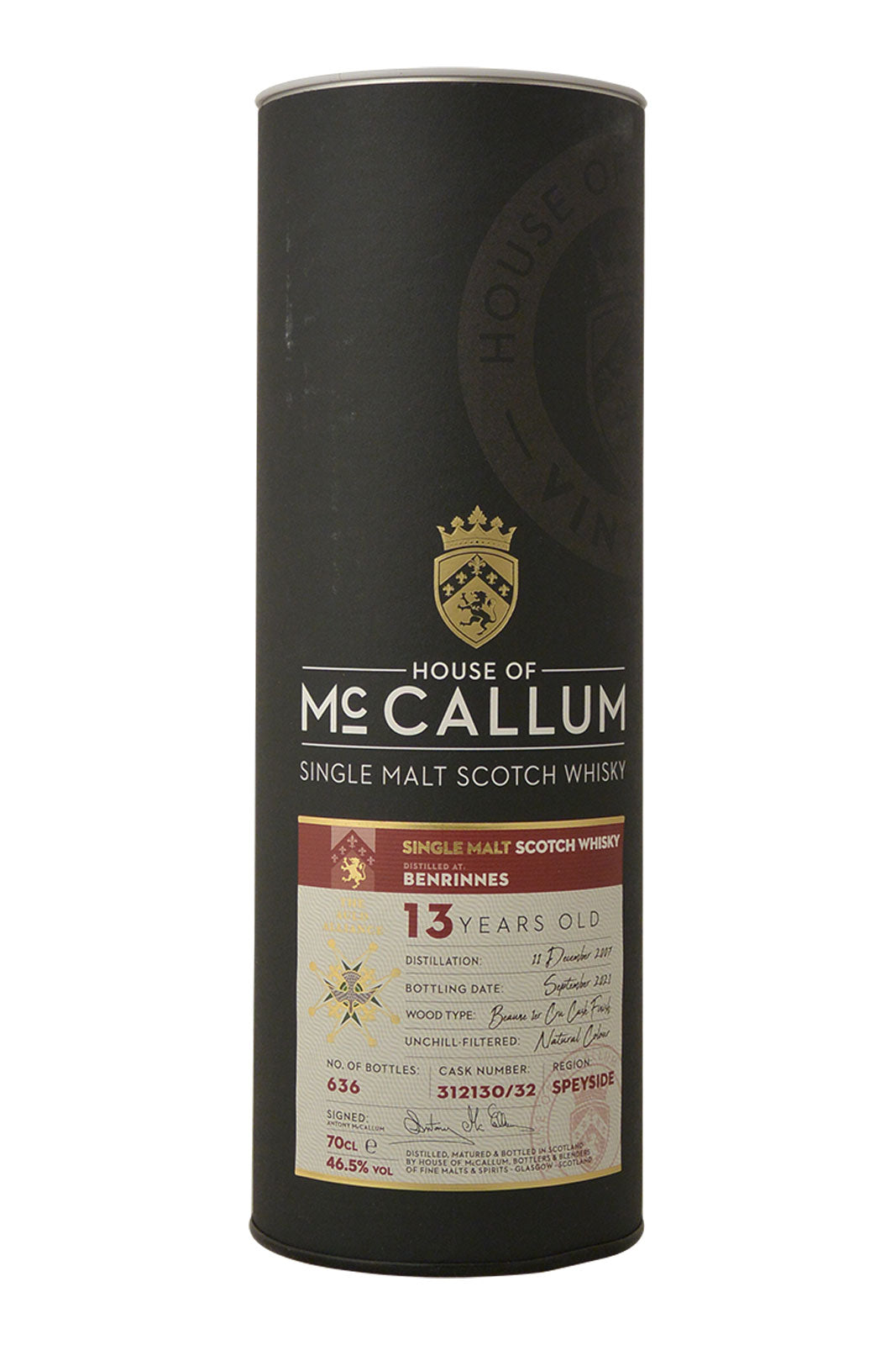 House of McCallum Benrinnes 13 Year Old Beaune 1er Cru Cask Finish