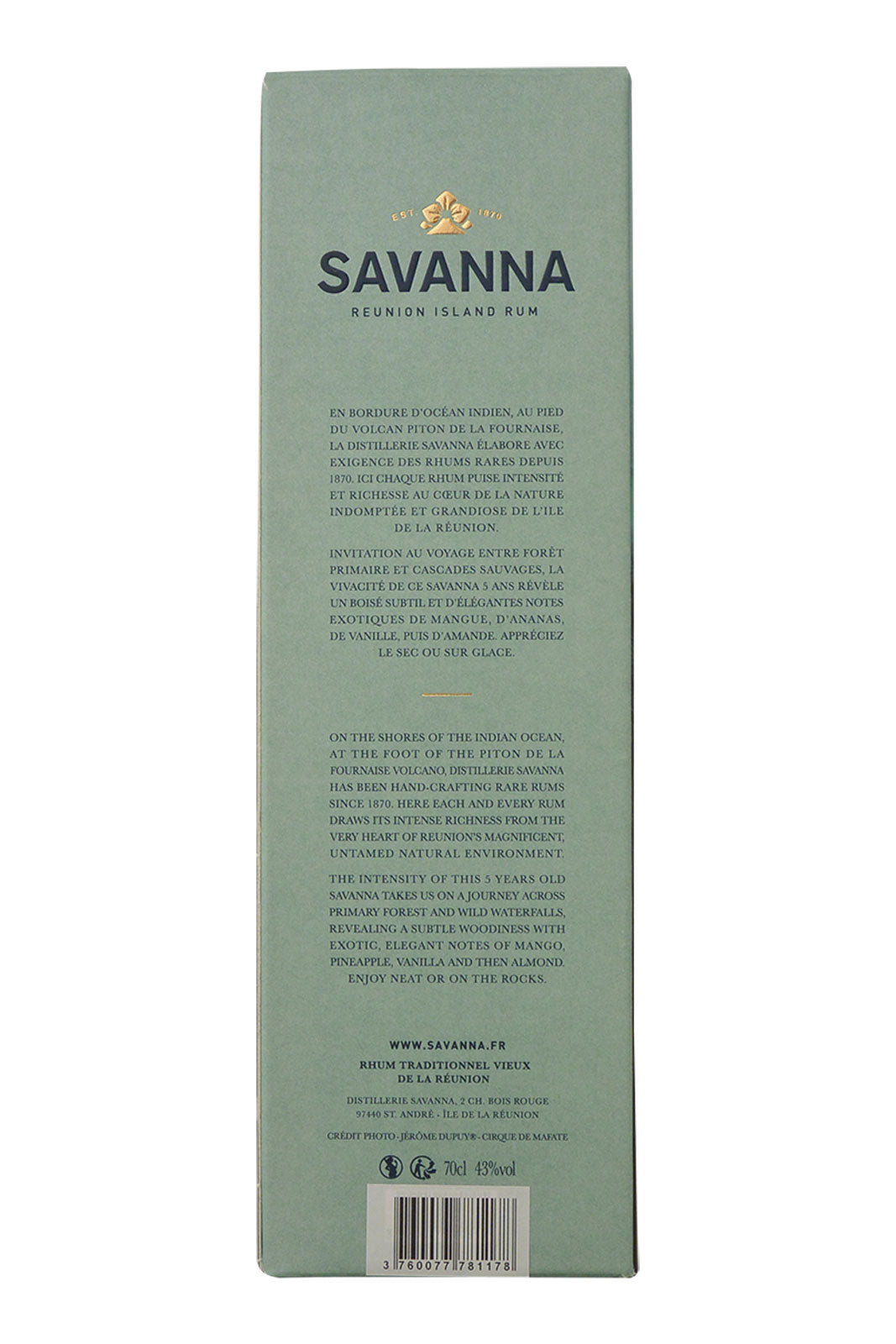 Savanna 5 Year Old Rhum Traditionnel Vieux de la Réunion