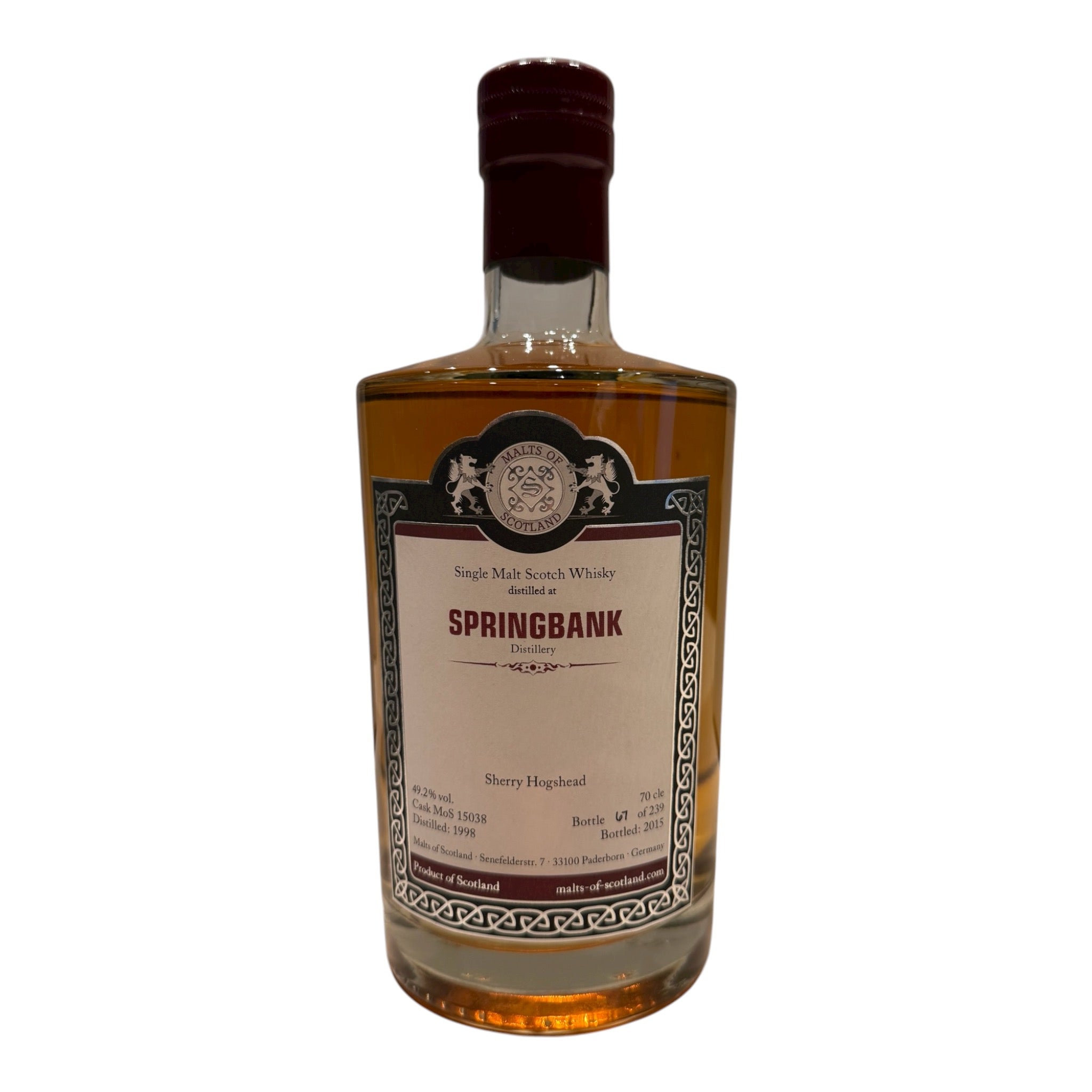 Springbank Sherry Hogshead Distilled 1998 Bottled 2015 - Malts of Scotland