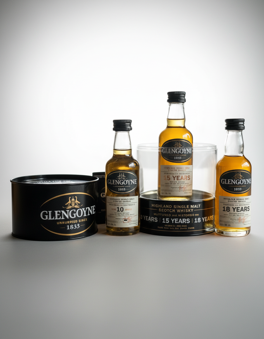 Glengoyne Gift Pack: 10 + 15 + 18 Year Old - 3 x 5 cl Bottle Glengoyne Gift Pack: 10 + 15 + 18 Year Old - 3 x 5 cl Bottle