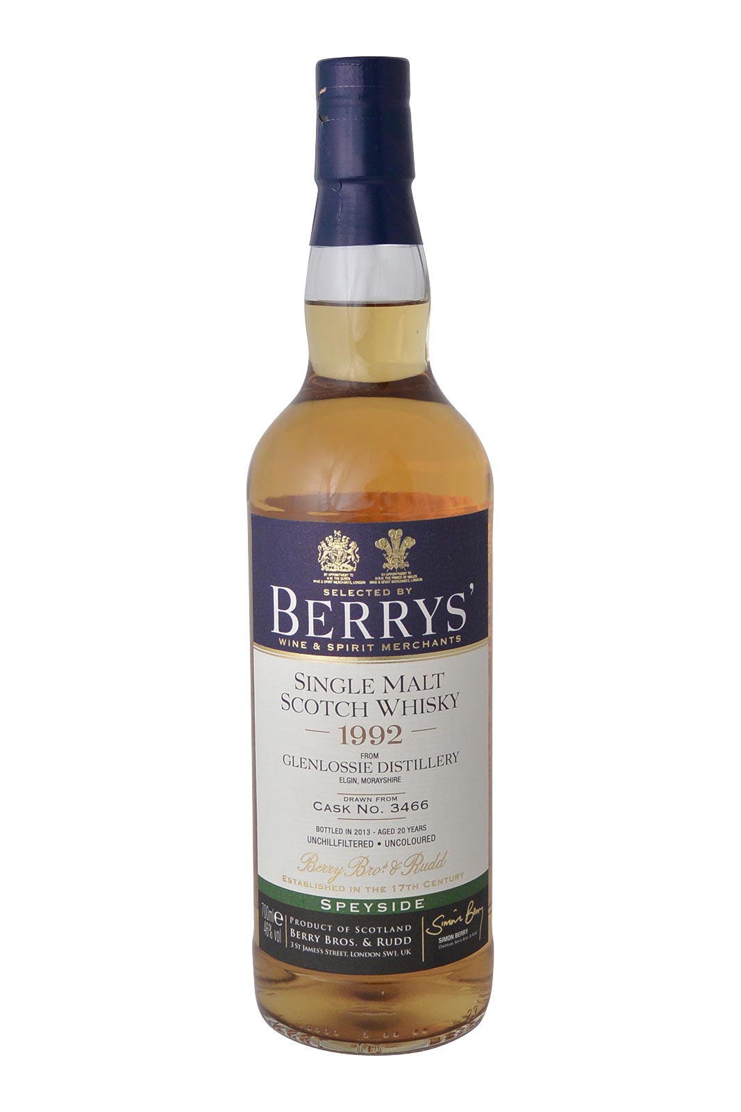 Glenlossie 1992 Cask Ref. 3466 Berry's