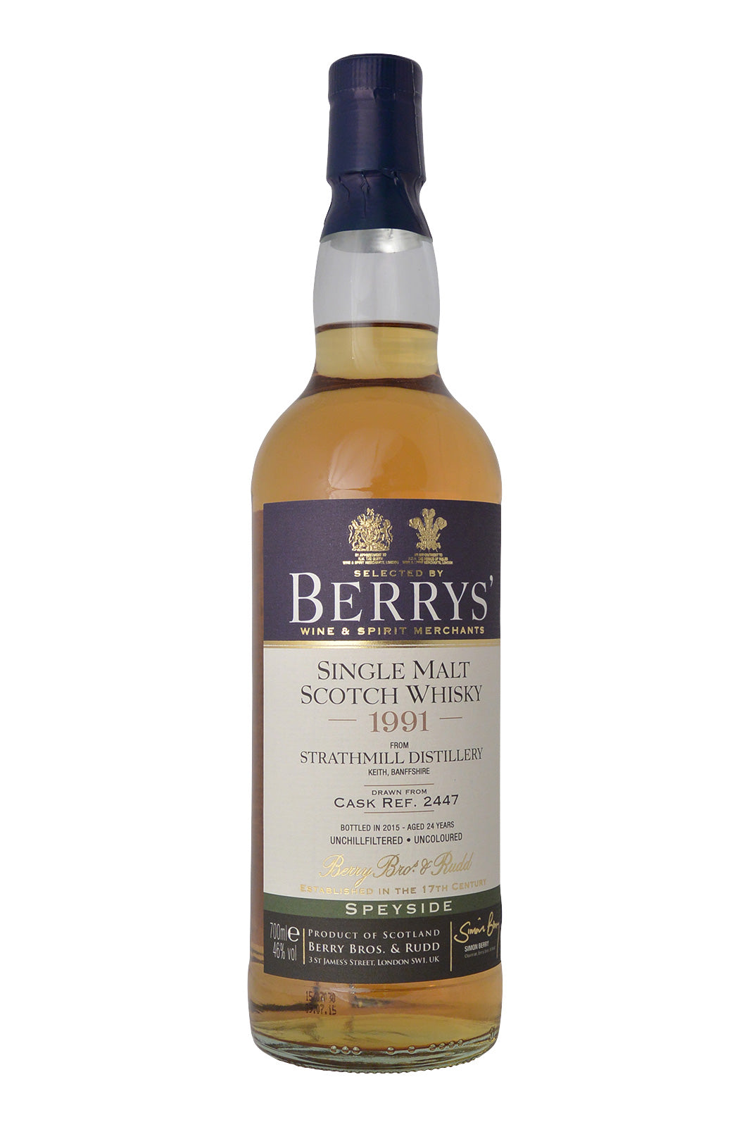 Strathmill 1991 Cask Ref. 2447 Berry's