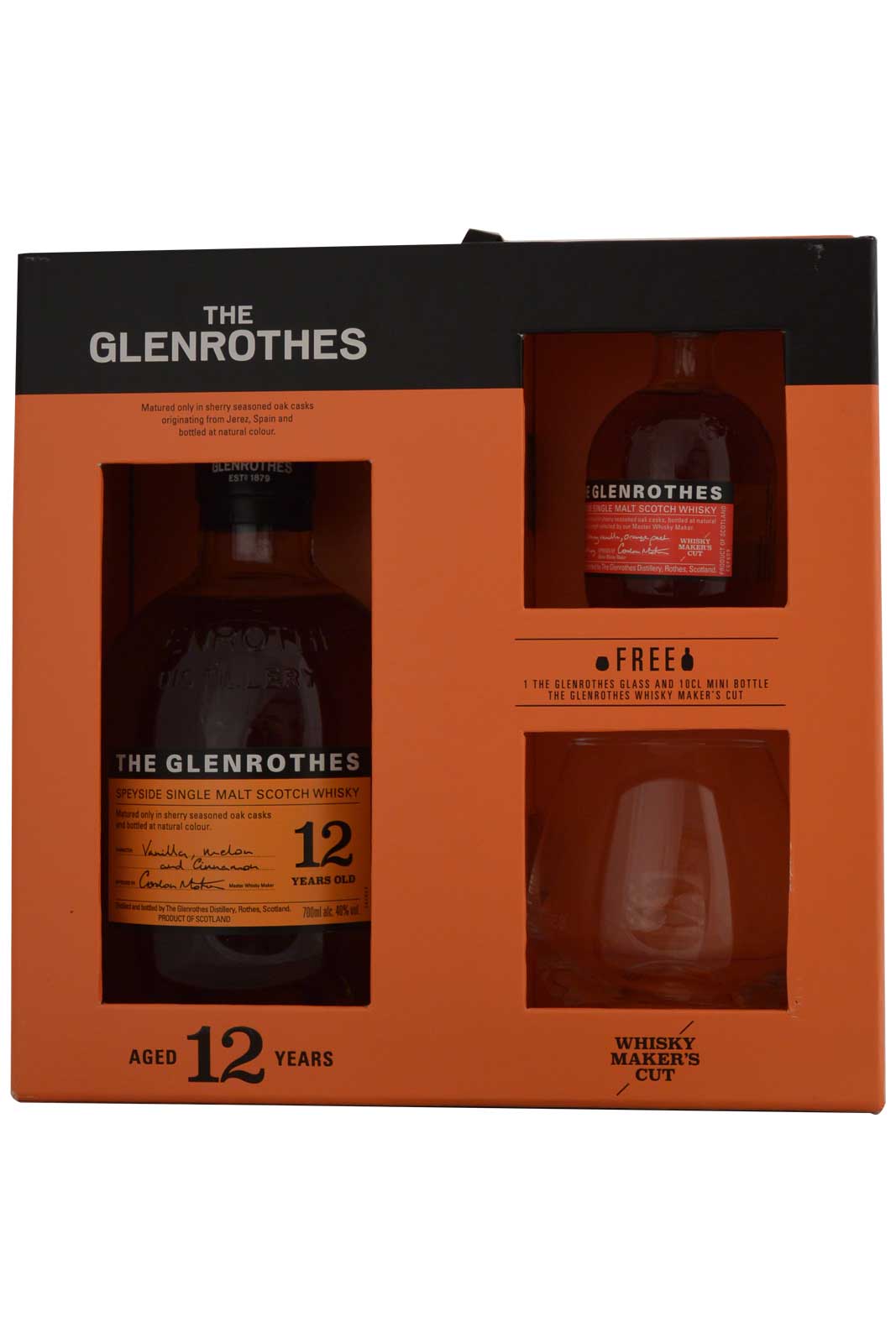 Glenrothes 12 Year Old Gift Box + Miniature Bottle (10cl) + Glass