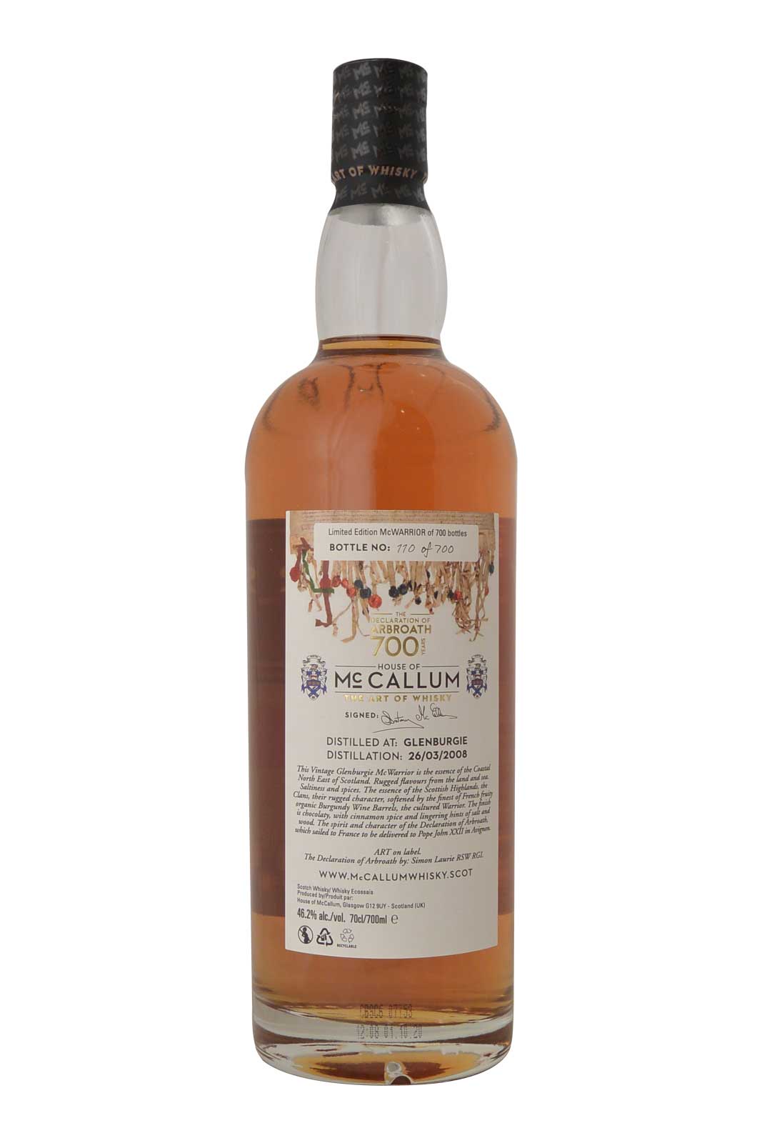 The Art of Whisky McWarrior Glenburgie 12 Year Old House of McCallum