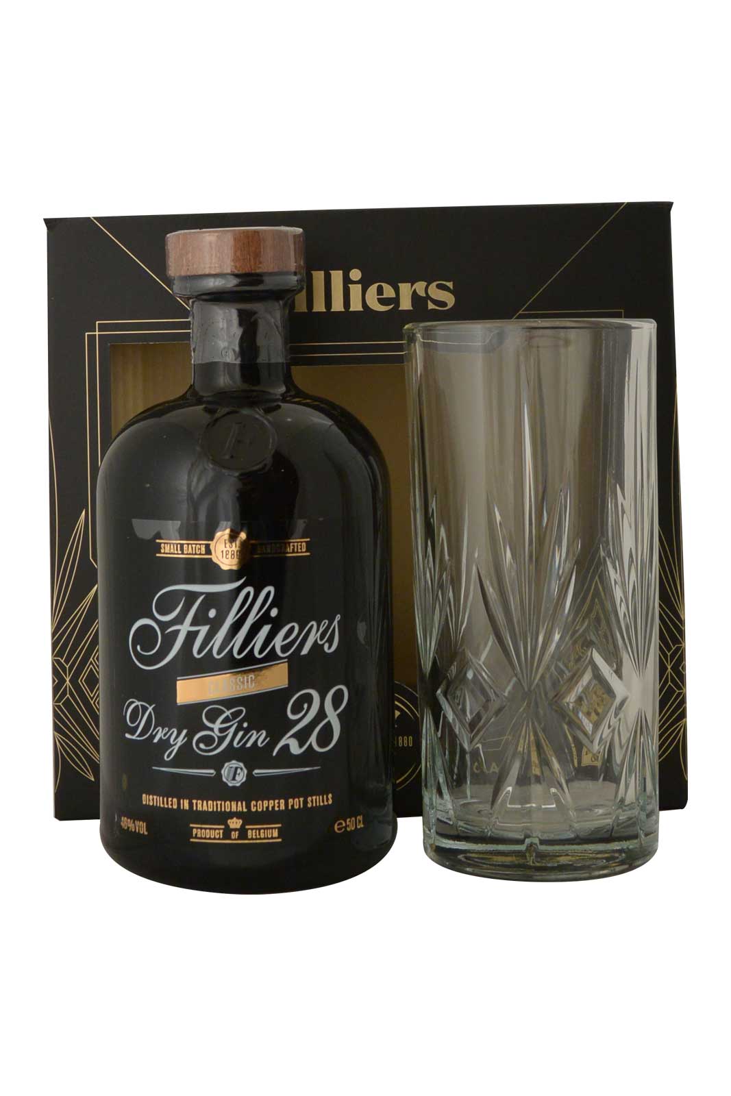 Filliers Dry Gin 28 Classic with Glass - Gift Box