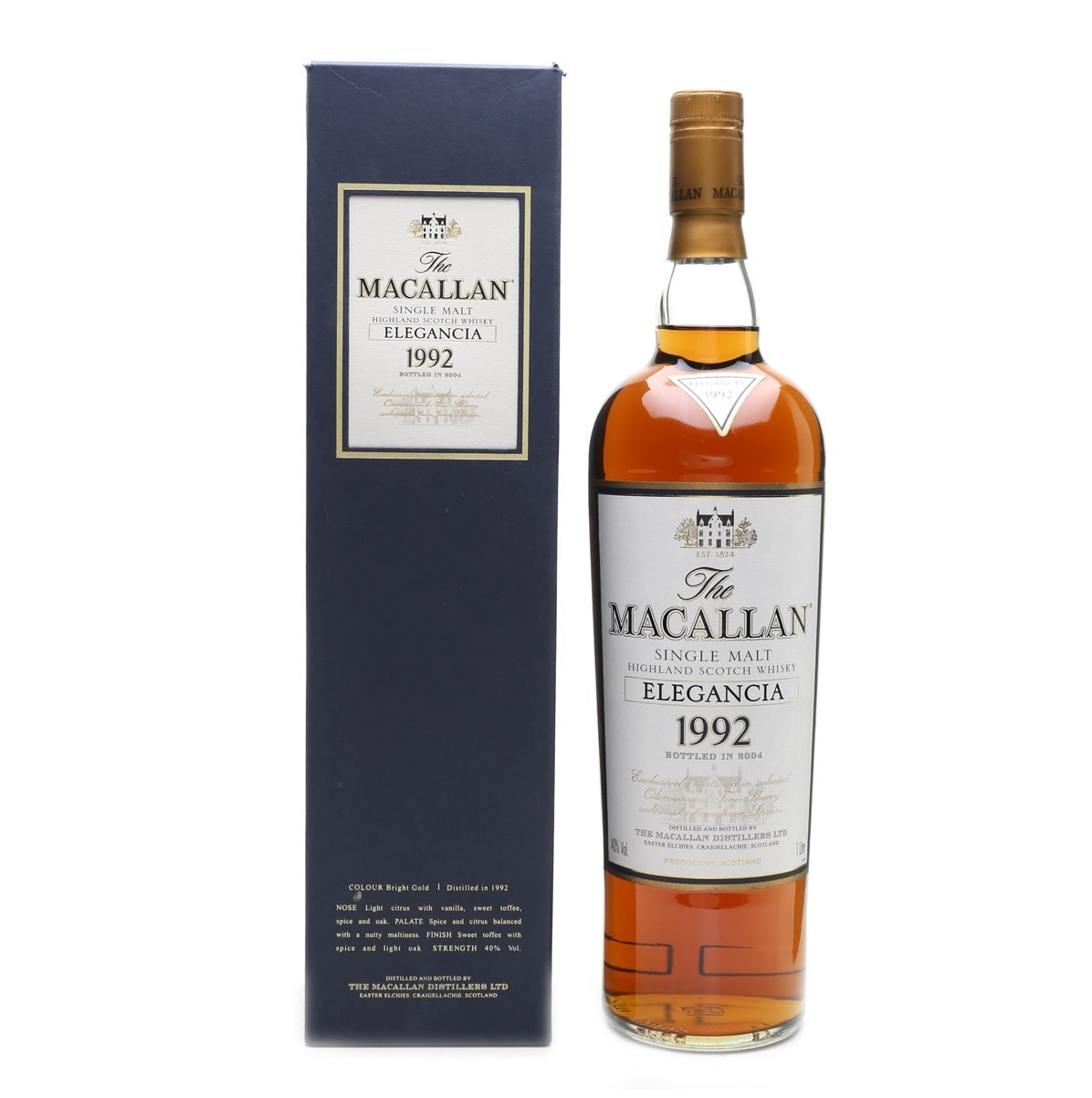 Macallan 1992 12 Year Old Elegancia Highland Single Malt Scotch Whisky