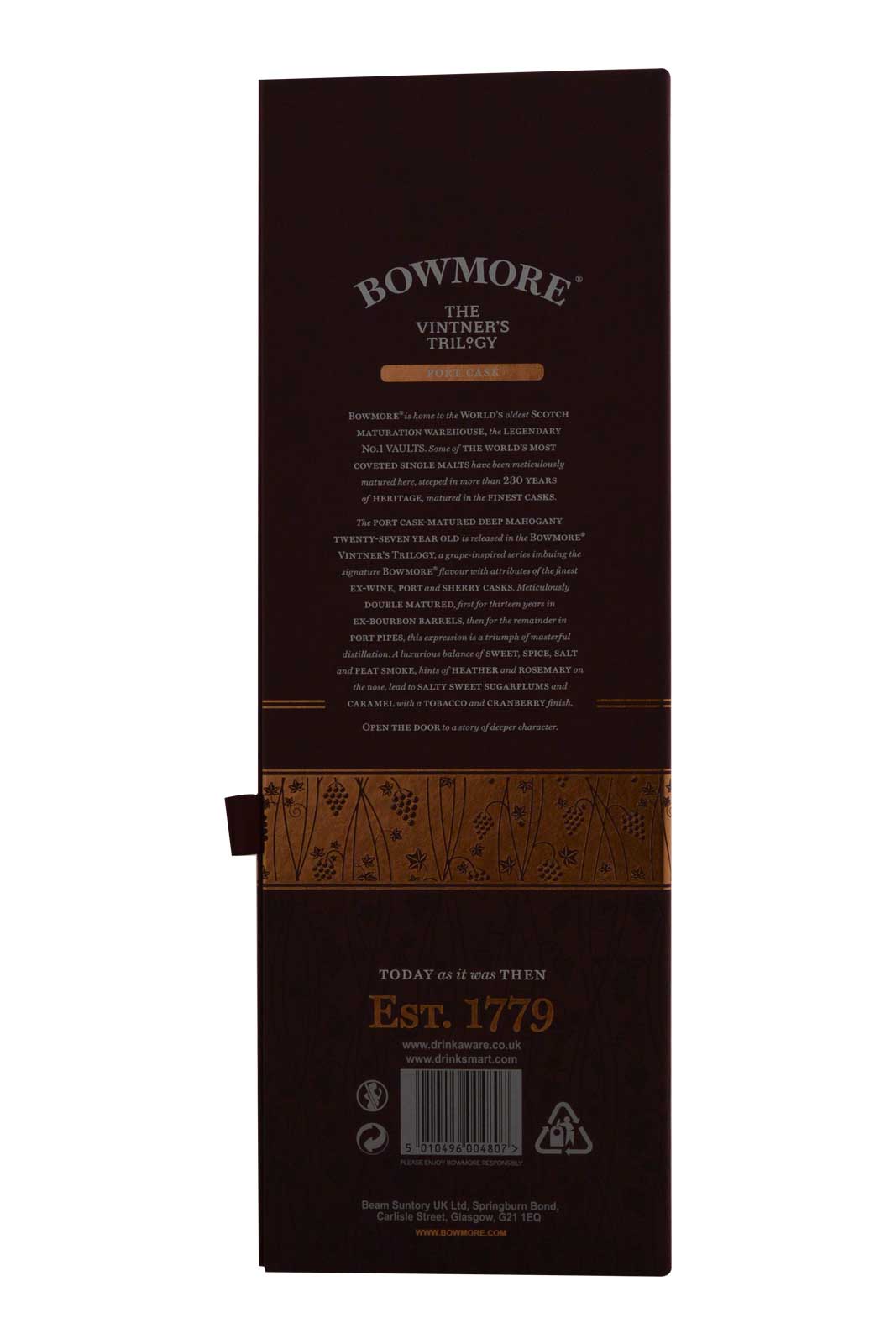 Bowmore 27 años, barrica de oporto, The Vintner's Trilogy