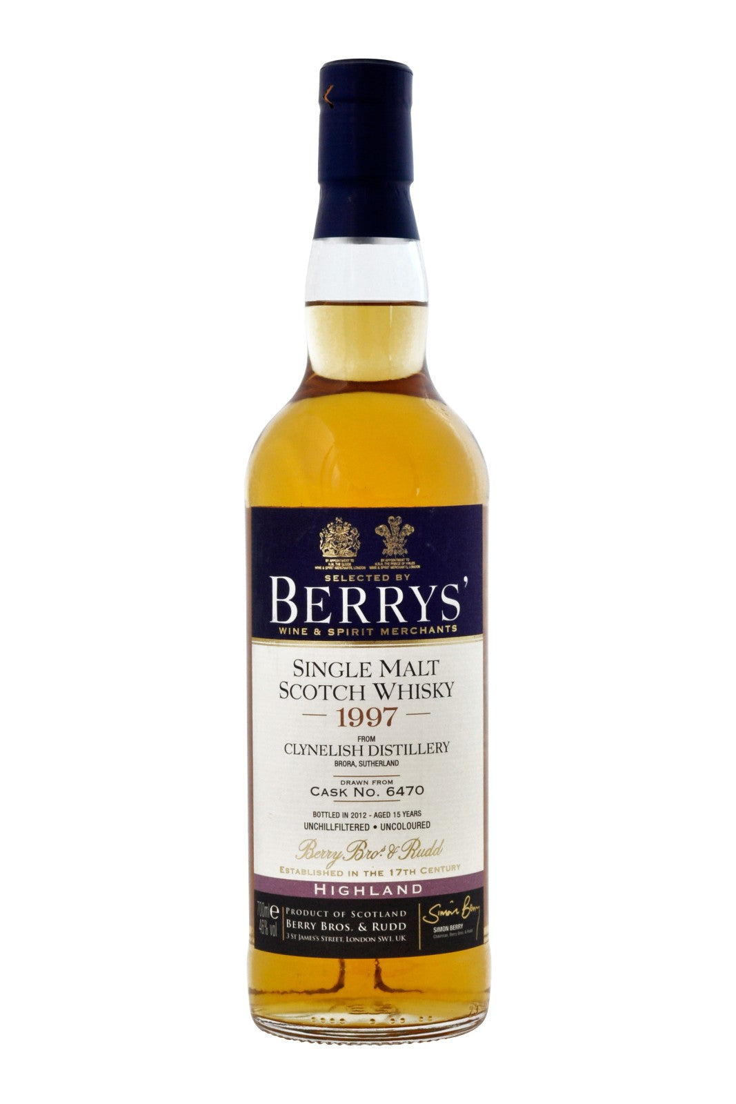 Clynelish 1997 Cask Ref. 6470 Berry's