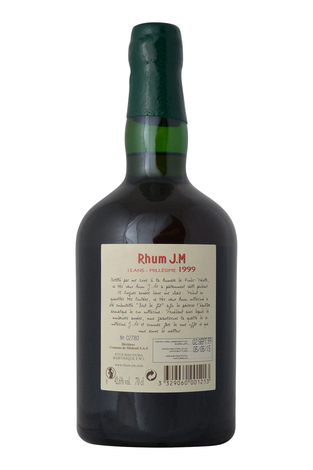 J.M. Rhum Agricole Très Vieux Millésime 1999 15 år