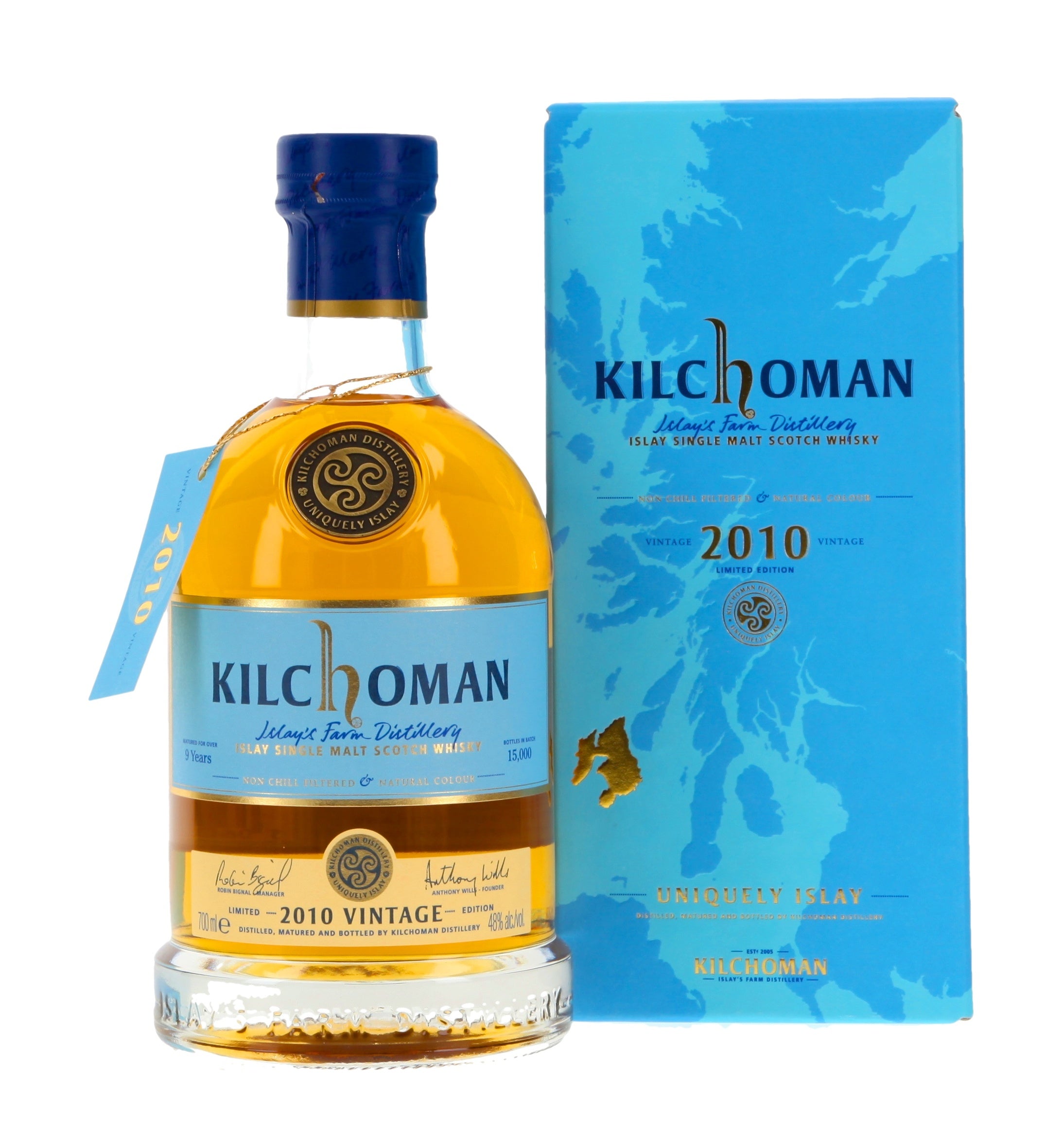 Kilchoman Islay Single Malt Scotch Whisky 2010 Vintage 9 Year Old
