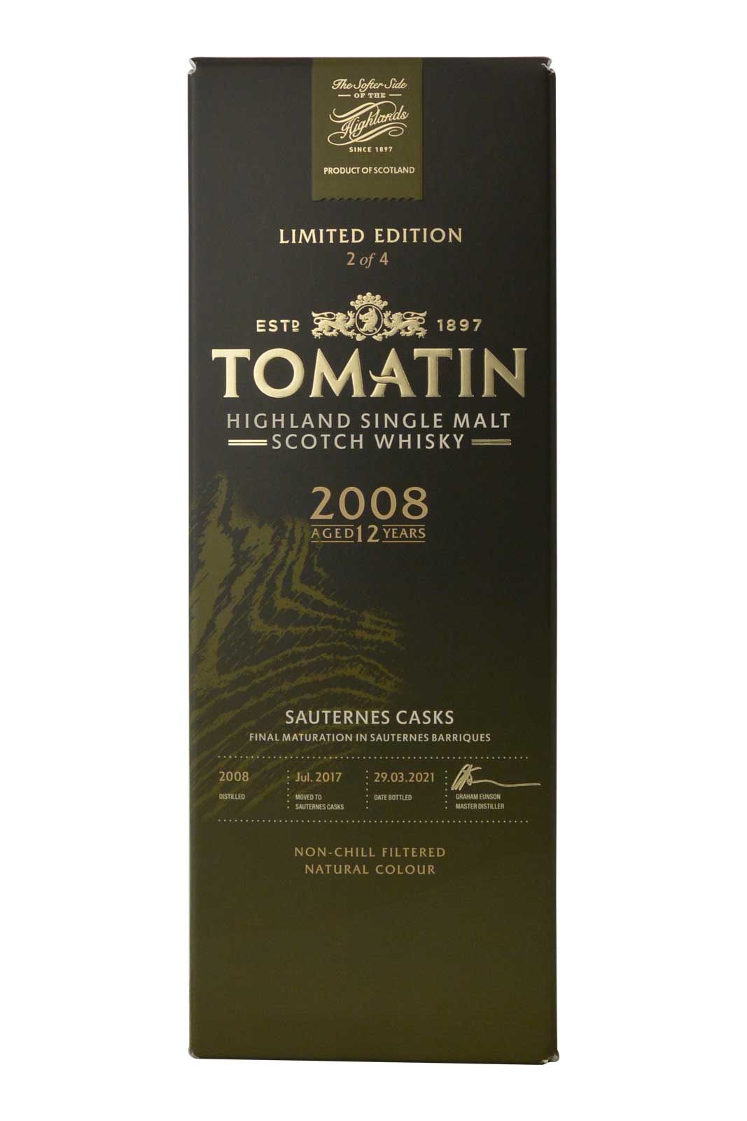 Tomatin 12 år 2008 Sauternes - French Collection